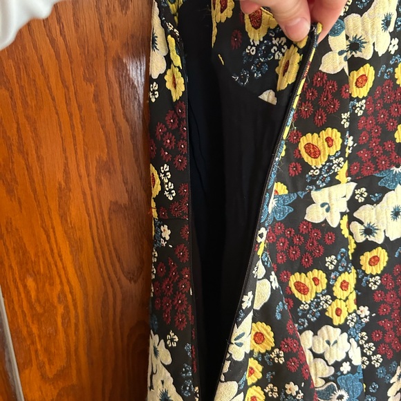 Maeve Anthropologie Floral Sleeveless Midi Dress with thick Brocade or Jacquard - Picture 7 of 8